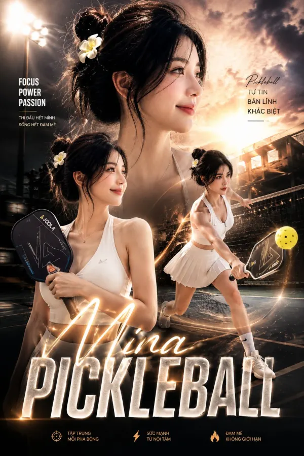Prompt tạo poster thể thao Pickeball